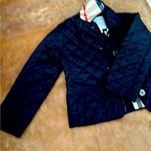 Burberry Black Quilted Kids Puffer Jacket with Signature Trim